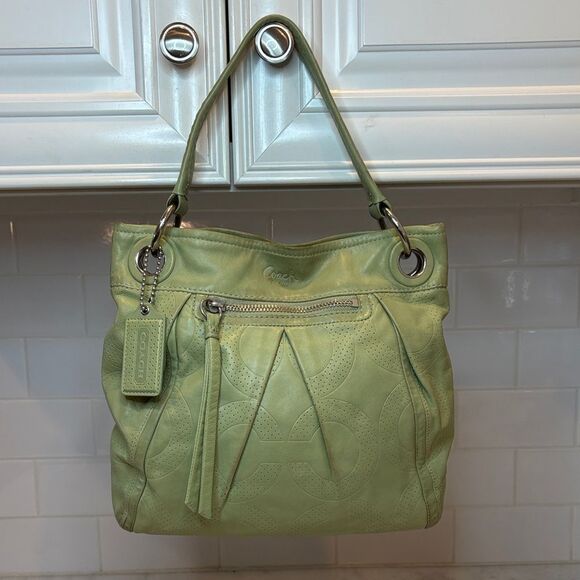 Coach Bag Purse Handbag Leather Parker Perforated Signature OpArt Hobo Crossbody - Picture 3 of 16